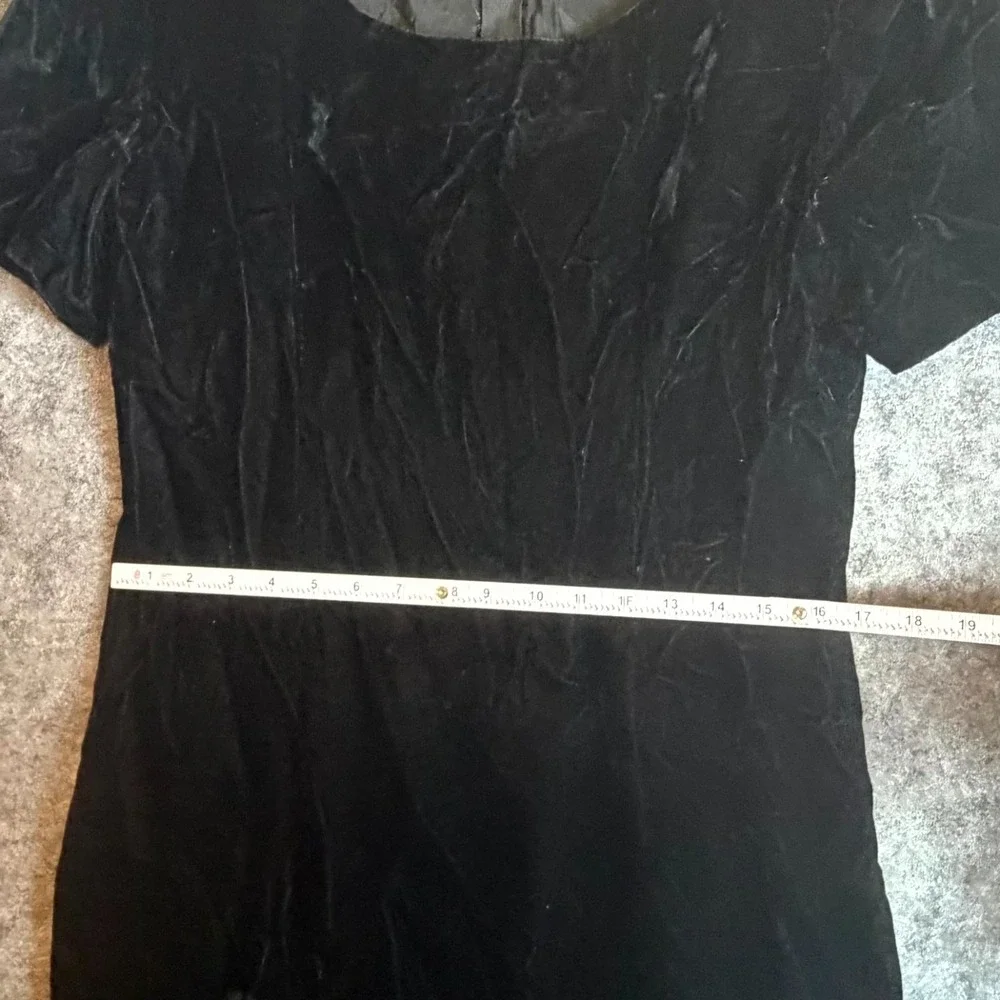 Vintage Womens Dress Large Black Velvet Witchy 90s Noir Gothic Dark‎ Fairy